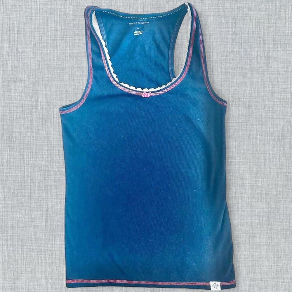 Tommy Hilfiger tank top racerback fitted women small Americana athletic